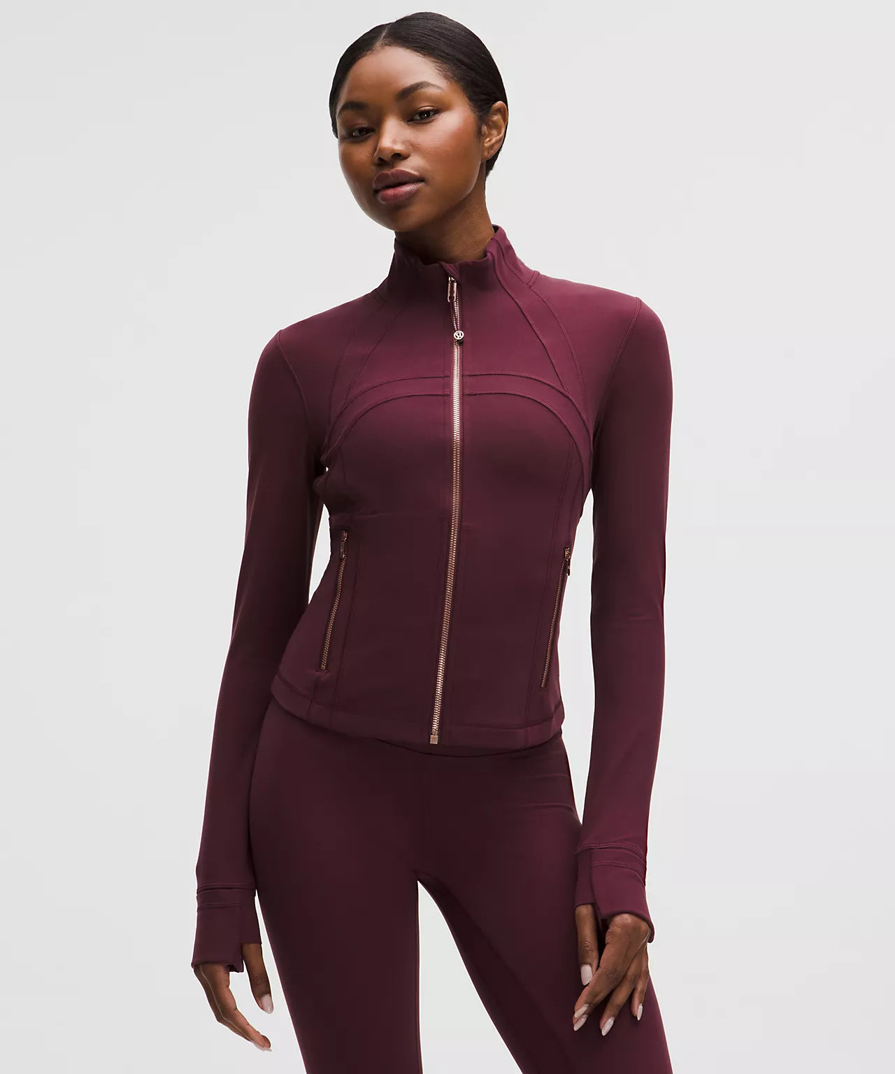 Lululemon Cropped Define set ‘Burgundy Bay/Gold’